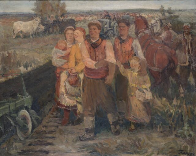 Панайот ПАНАЙОТОВ (1909 – 1986), През синорите, 1947, маслени бои върху платно, 81,5 х 100,5 см, Инв. № IV 51